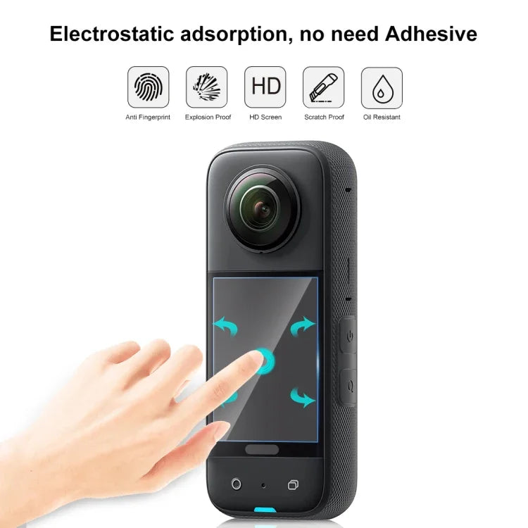 適用於Insta360 X3 PULUZ 2片曲面高清螢幕保護膜，適用Insta360 X3