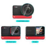 適用於Insta360 One RS PULUZ 3合1螢幕+4K鏡頭+Leica鏡頭鋼化玻璃膜，適用Insta360 One RS