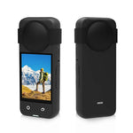 適用於 Insta360 X3 PULUZ 矽膠鏡頭機身鏡頭保護蓋，鏡頭蓋