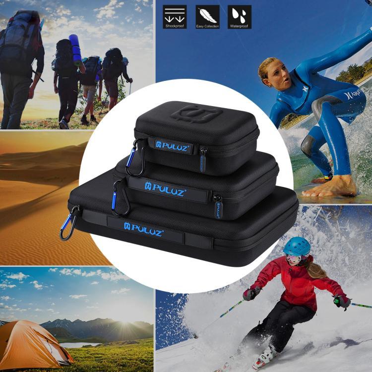 PULUZ防水攜帶及旅行收納包，適用GoPro、DJI Osmo Action及其他運動相機配件，小尺寸：16cm x 12cm x 7cm，適用GoPro