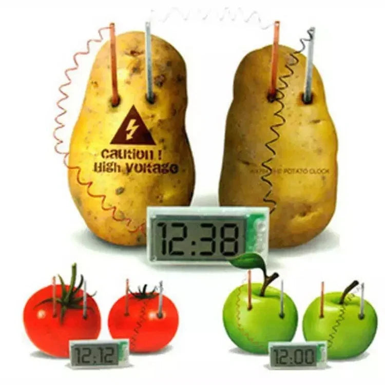 DIY新穎綠色科學馬鈴薯數字時鐘教育套件，配2吋LCD螢幕（不含馬鈴薯），馬鈴薯數字時鐘