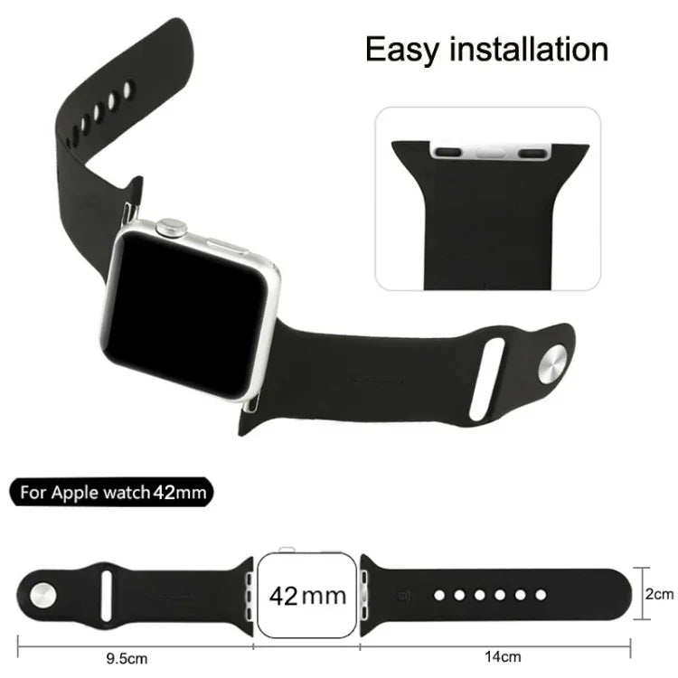 適用於 Apple Watch Sport 42毫米 高性能加長橡膠運動錶帶，帶針扣式閉合