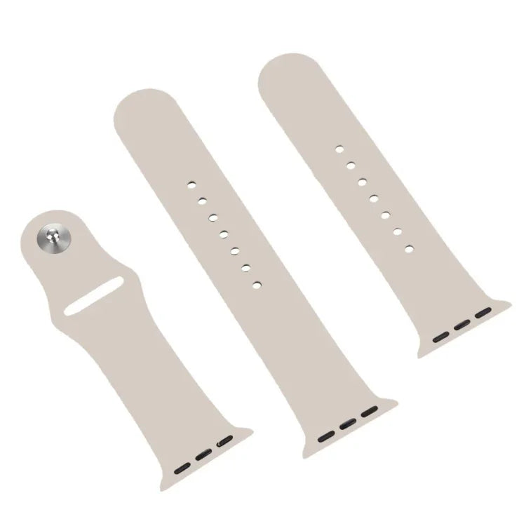 適用於 Apple Watch Series 10 42mm / 9&8&7 41mm / SE 3&SE 2&6&SE&5&4 40mm / 3&2&1 38mm 三合一橡膠錶帶帶針扣，適用於 Apple Watch Series 9&8&7 41mm / SE 3&SE 2&6&SE&5&4 40mm