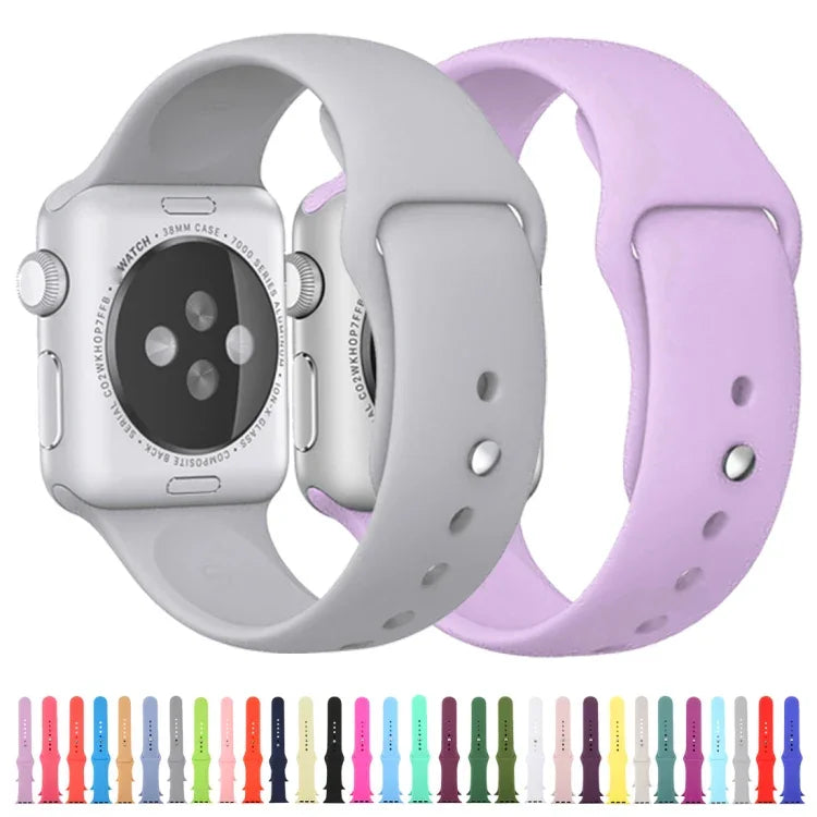 適用於 Apple Watch Series 10 42mm / 9&8&7 41mm / SE 3&SE 2&6&SE&5&4 40mm / 3&2&1 38mm 三合一橡膠錶帶帶針扣，適用於 Apple Watch Series 9&8&7 41mm / SE 3&SE 2&6&SE&5&4 40mm