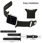 適用於 Apple Watch Series 10 42mm / 9&8&7 41mm / SE 3&SE 2&6&SE&5&4 40mm / 3&2&1 38mm 三合一橡膠錶帶帶針扣，適用於 Apple Watch Series 9&8&7 41mm / SE 3&SE 2&6&SE&5&4 40mm