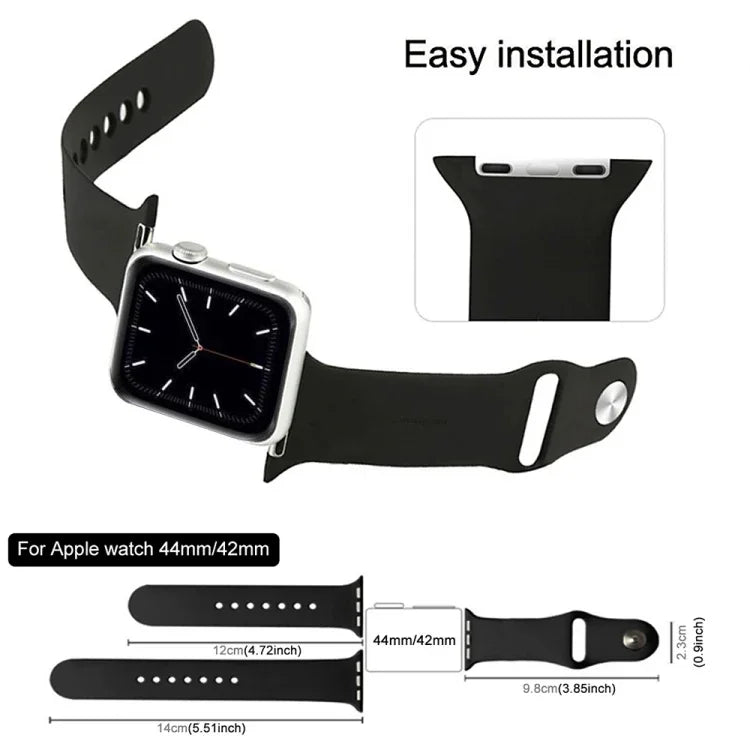 適用於 Apple Watch Series 10 42mm / 9&8&7 41mm / SE 3&SE 2&6&SE&5&4 40mm / 3&2&1 38mm 三合一橡膠錶帶帶針扣，適用於 Apple Watch Series 9&8&7 41mm / SE 3&SE 2&6&SE&5&4 40mm