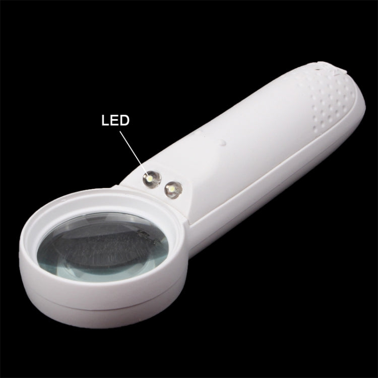 15倍手持驚嘆號型放大鏡，帶2顆LED燈，15X