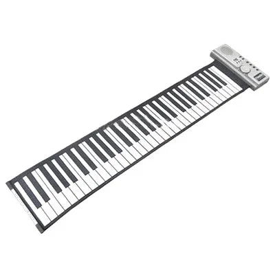 Datopal 61鍵可捲式軟鋼琴鍵盤 MIDI，61標準鍵 白色