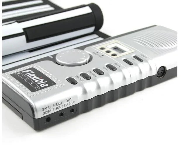 Datopal 61鍵可捲式軟鋼琴鍵盤 MIDI，61標準鍵 白色