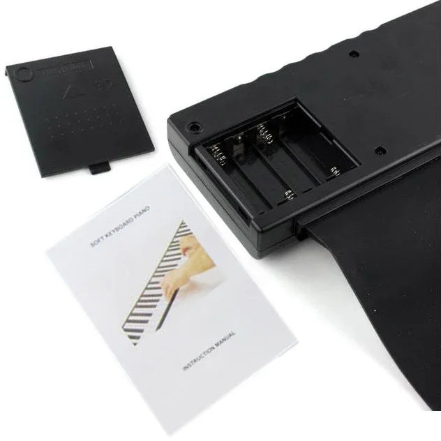 Datopal 61鍵可捲式軟鋼琴鍵盤 MIDI，61標準鍵 白色
