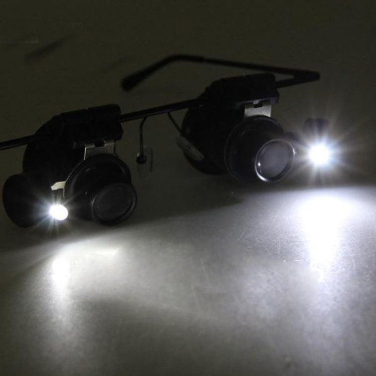 20X 眼鏡式手錶維修放大鏡，附 LED 燈，雙頭