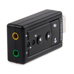 外接 USB 2.0 7.1 聲道 3D 虛擬音效卡轉接器，塑膠 7.1 聲道黑色