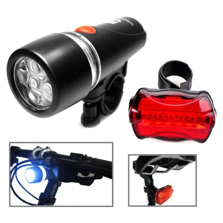 5 LED 防水自行車前燈+後方安全閃光燈，自行車前燈+後方安全閃光燈