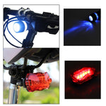 5 LED 防水自行車前燈+後方安全閃光燈，自行車前燈+後方安全閃光燈