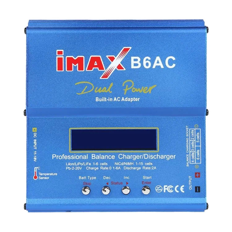 iMAX B6AC 2.6吋 LCD 遙控鋰電池平衡充電器（100-240V / EU 插頭），B6AC