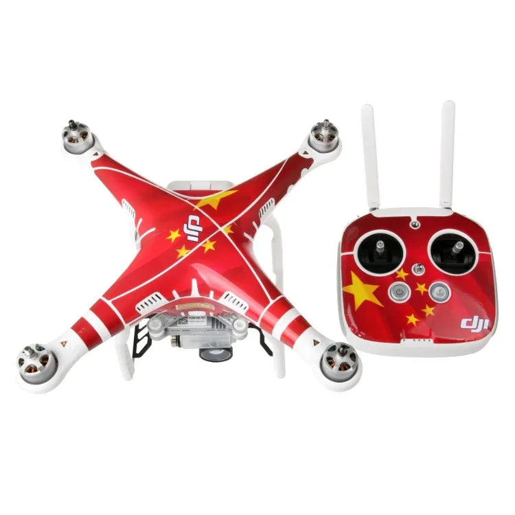 4D仿碳纖維PVC防水貼紙套件，適用DJI Phantom 3四軸飛行器及遙控器和電池