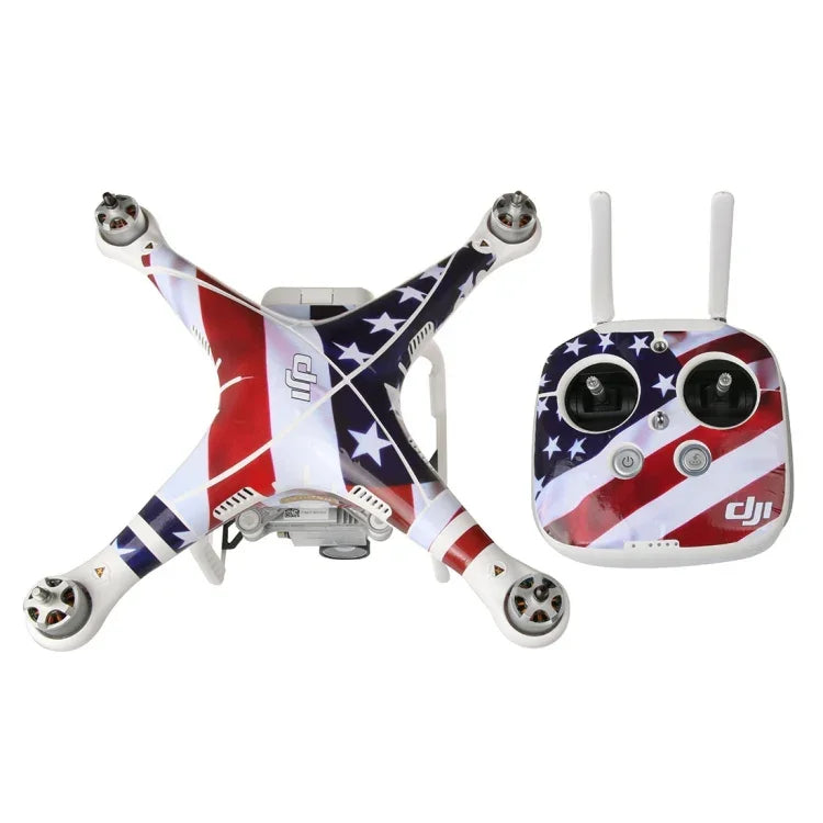 4D仿碳纖維PVC防水貼紙套件，適用DJI Phantom 3四軸飛行器及遙控器和電池