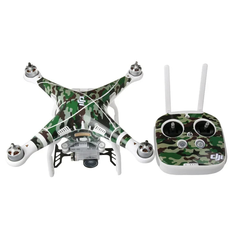 4D仿碳纖維PVC防水貼紙套件，適用DJI Phantom 3四軸飛行器及遙控器和電池