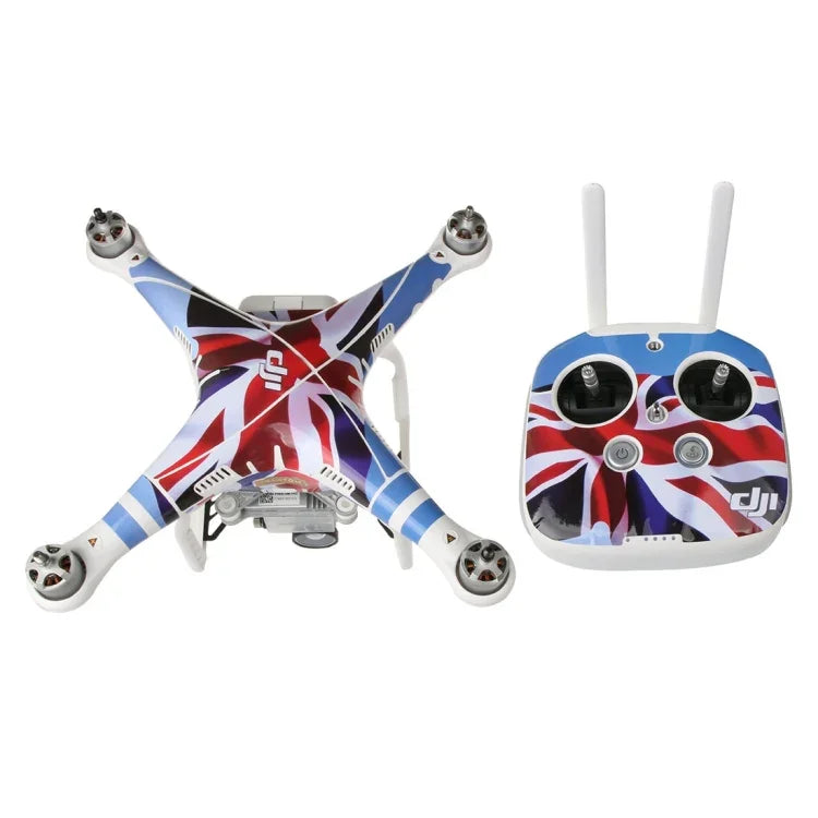 4D仿碳纖維PVC防水貼紙套件，適用DJI Phantom 3四軸飛行器及遙控器和電池