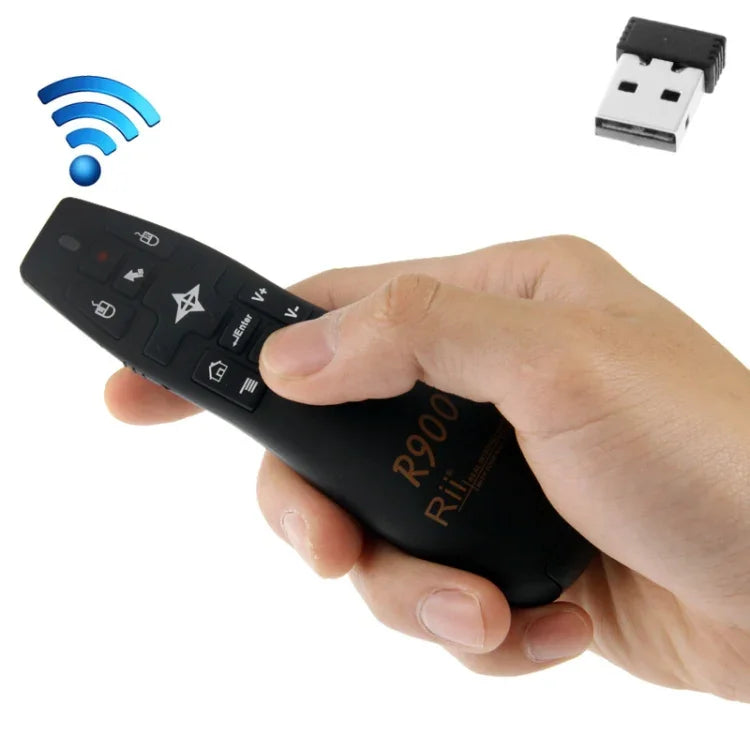 2.4G 無線簡報器雷射筆飛鼠 Rii 專業空中滑鼠 R900 適用 HTPC / Android TV BOX / PS3 / XBOX360 / 平板電腦（K14 R900），K14 R900