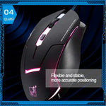 T7 有線三色可切換 1200 DPI 1600DPI 2400DPI 遊戲 USB 光學滑鼠，T7