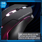T7 有線三色可切換 1200 DPI 1600DPI 2400DPI 遊戲 USB 光學滑鼠，T7