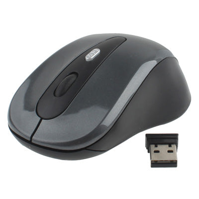 2.4GHz 無線光學滑鼠附 USB 接收器，即插即用，工作距離可達 10 米