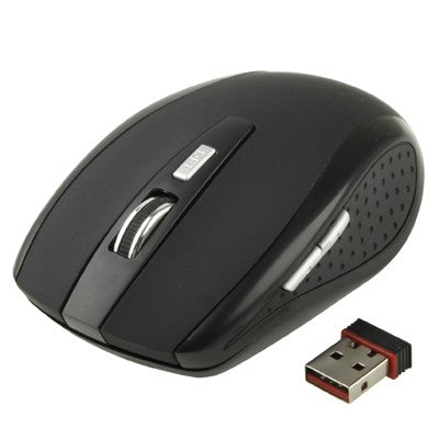 2.4 GHz 800~1600 DPI 無線 6D 光學滑鼠，附 USB 迷你接收器，即插即用，工作距離可達 10 米