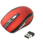 2.4 GHz 800~1600 DPI 無線 6D 光學滑鼠，附 USB 迷你接收器，即插即用，工作距離可達 10 米
