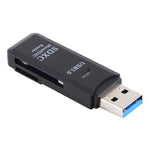 2 合 1 USB 3.0 讀卡機，超高速 5Gbps，支援 SD 卡 / TF 卡