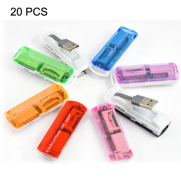 USB 2.0 多合一讀卡機，支援 SD/MMC、MS、TF、M2 卡