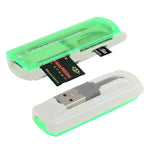 USB 2.0 多合一讀卡機，支援 SD/MMC、MS、TF、M2 卡