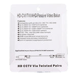 2 件 202C-HD CVI/TVI/AHD 1 路無源視頻平衡同軸轉接器, 202C-HD