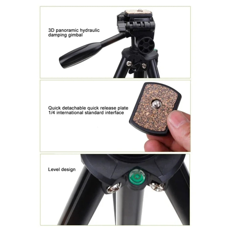 YUNTENG VCT-681 138公分單反/微單/數位相機三腳架，四節折疊鋁合金腳，適用Canon/Nikon/Panasonic/Pentax/Casio/Sony/Fuji（承重3公斤）