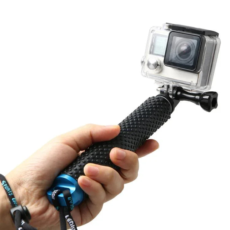 手持 49cm 可伸縮桿單腳架，帶螺絲，適用於 GoPro、Insta360、DJI 及其他運動相機，最大長度：49cm（紅色）、49cm（藍色）、49cm（金色）、49cm（綠色）