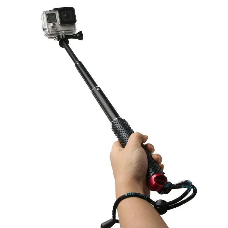 手持 49cm 可伸縮桿單腳架，帶螺絲，適用於 GoPro、Insta360、DJI 及其他運動相機，最大長度：49cm（紅色）、49cm（藍色）、49cm（金色）、49cm（綠色）