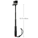 手持 49cm 可伸縮桿單腳架，帶螺絲，適用於 GoPro、Insta360、DJI 及其他運動相機，最大長度：49cm（紅色）、49cm（藍色）、49cm（金色）、49cm（綠色）