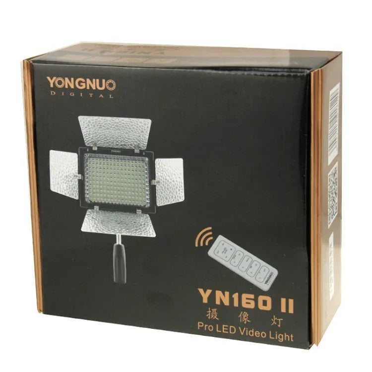 YONGNUO YN-160 II LED 攝影燈 帶亮度遙控 適用 Canon Nikon DSLR 相機，YN-160 II