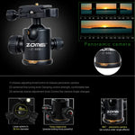 ZOMEI Z688 便攜專業旅行鎂合金三腳架單腳架，帶球形雲台，適用數位相機，Z688