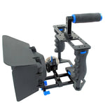 YELANGU YLG1103A-B 大手柄攝影機籠穩定器 + DSLR 相機 / 攝影機用遮光罩套件