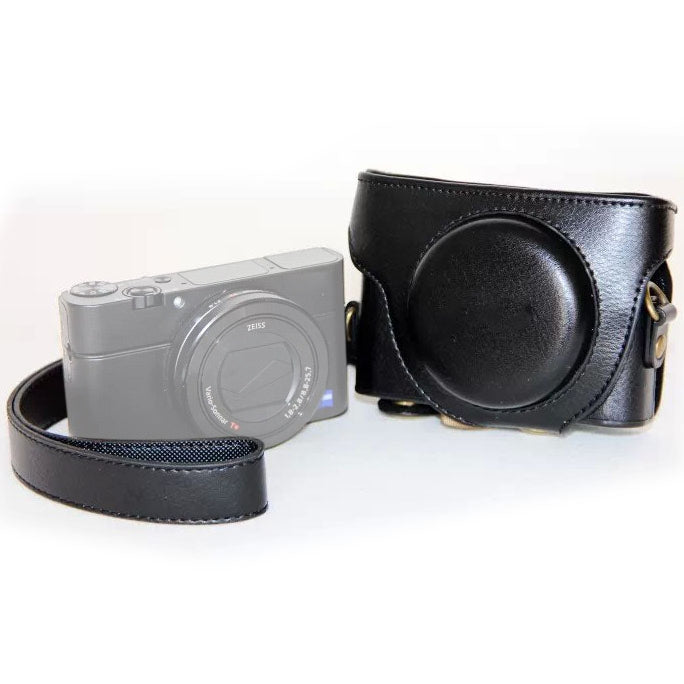 復古風 PU 皮革相機包，帶背帶，適用 Sony RX100 M3 / M4 / M5