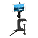 適用於 GoPro、Insta360、DJI 及其他運動相機的桌面固定夾持支架帶三腳架轉接頭，夾持尺寸：1 - 6 cm，桌面夾