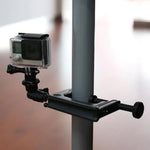 適用於 GoPro、Insta360、DJI 及其他運動相機的桌面固定夾持支架帶三腳架轉接頭，夾持尺寸：1 - 6 cm，桌面夾