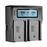 雙通道 LCD 顯示數位電池充電器，帶 USB 埠，適用於 Sony BP-U30 / U60 / U90 電池，兼容 Sony EX260 / EX280 / FS7