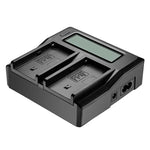 雙通道 LCD 顯示數位電池充電器，帶 USB 埠，適用於 Sony BP-U30 / U60 / U90 電池，兼容 Sony EX260 / EX280 / FS7