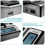 雙通道 LCD 顯示數位電池充電器，帶 USB 埠，適用於 Sony BP-U30 / U60 / U90 電池，兼容 Sony EX260 / EX280 / FS7