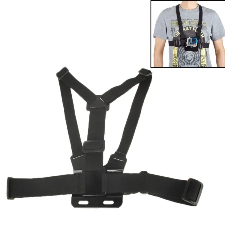適用於 GoPro、Insta360、DJI 及其他運動相機的極限運動前胸彈性帶肩帶安裝支架，前胸
