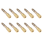 6.35mm 公轉 3.5mm 母音頻接頭轉接器（10 個裝，價格為 10 個），6.35mm 公轉 3.5mm 母