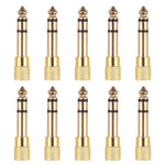 6.35mm 公轉 3.5mm 母音頻接頭轉接器（10 個裝，價格為 10 個），6.35mm 公轉 3.5mm 母