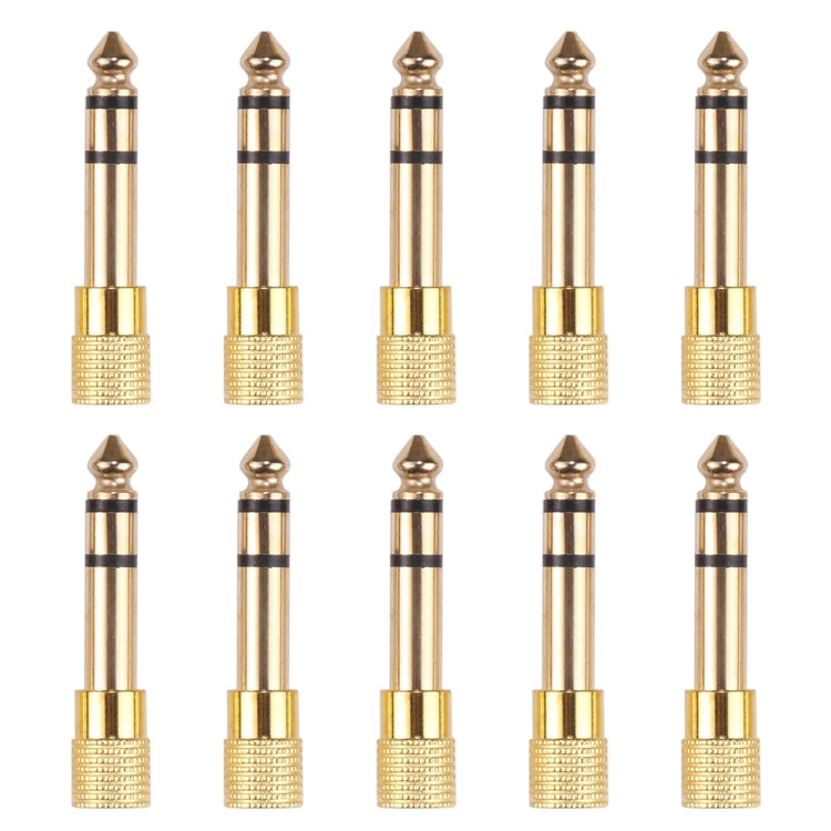 6.35mm 公轉 3.5mm 母音頻接頭轉接器（10 個裝，價格為 10 個），6.35mm 公轉 3.5mm 母